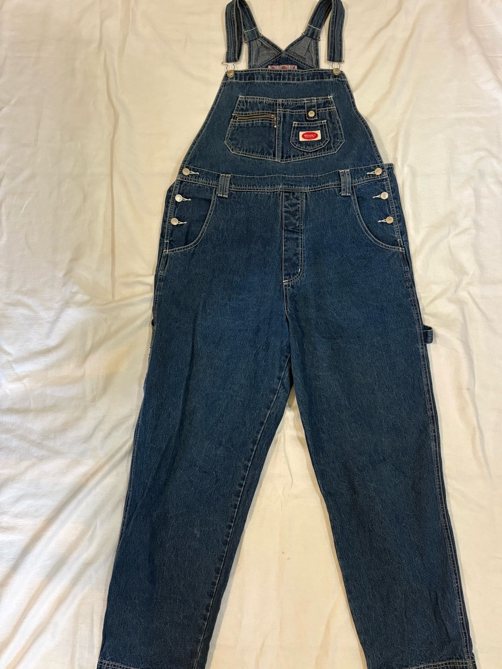 Women’s Dark Blue Denim Overalls with Front Bib Pocket